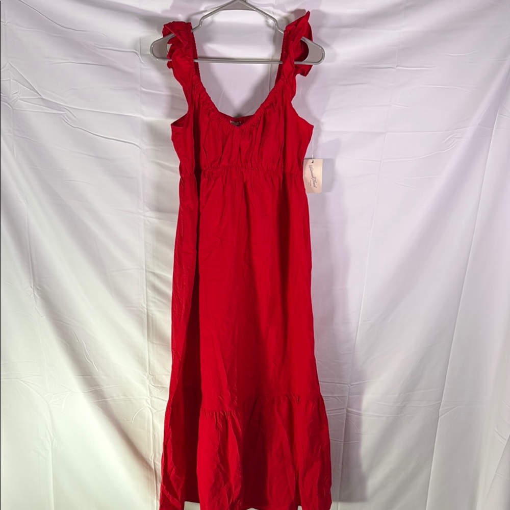 Universal Thread Red Ruffled Smocked Maxi Dress